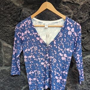 Grace Blue and Pink Floral Blouse